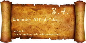 Wachner Alfréda névjegykártya